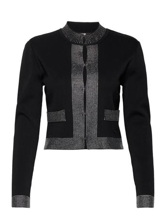 Rhinest Cardigan Strikkegenser Cardigan Svart Karl Lagerfeld