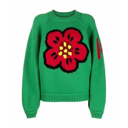 Kenzo, Round-neck Knitwear Groen, Dames, Maat:S