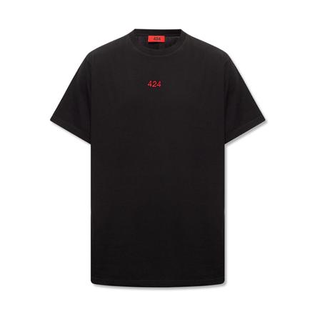 424, T-shirt with logo Zwart, Heren, Maat:S