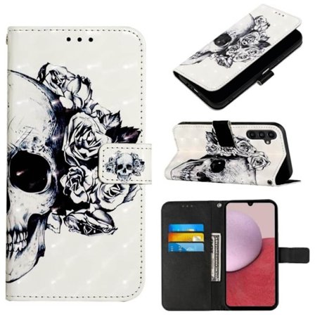 Plånboksfodral Samsung Galaxy A56 - Döskalle / Rosor