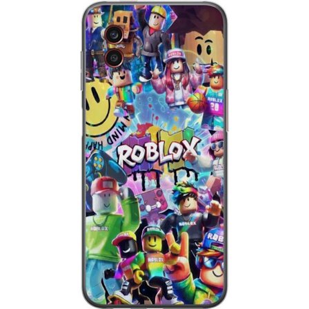Kompatibelt Mobildeksel til Samsung Samsung Galaxy Xcover6 Pro Stor fargerik Roblox-verden med mange karakterer, energifull spillillustrasjon perfekt