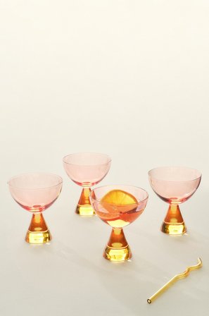 Jotex - Cocktailglass 4-pk Rosa/rav - AYLA - Kjøp Glass hos Jotex