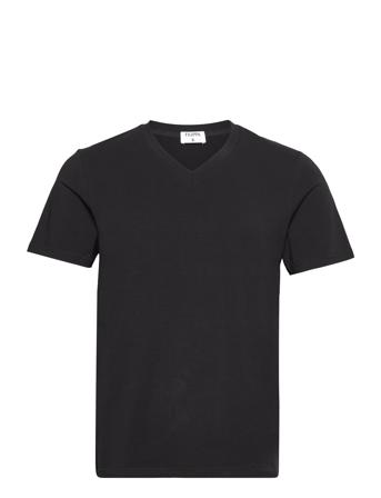 Stretch V-Neck Tee T-shirts Short-sleeved Svart Filippa K