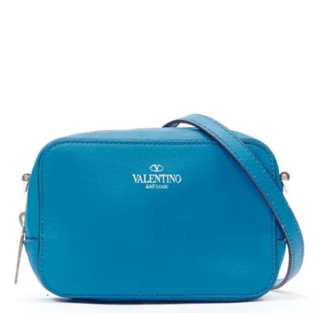 Valentino Vintage Pre-owned Leather handTass , Blauw , Dames , Maat: ONE Size Vintage Tassen