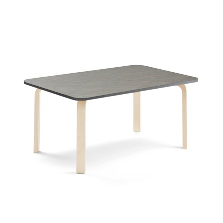 Tisch ELTON, 1200x600x530 mm, Linoleum dunkelgrau, Birke