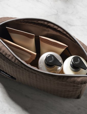 Humdakin Linen Toiletry Bag - Brown - 20X28X9X5CM