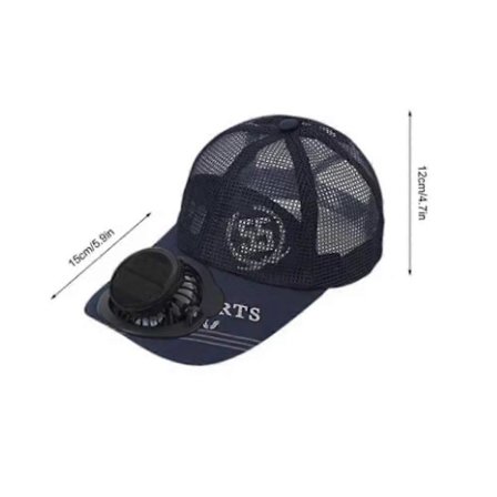 Baseballcaps i mesh for voksne, fiskehatter for stranden med solcellevifte, UV-beskyttelse for sommeren