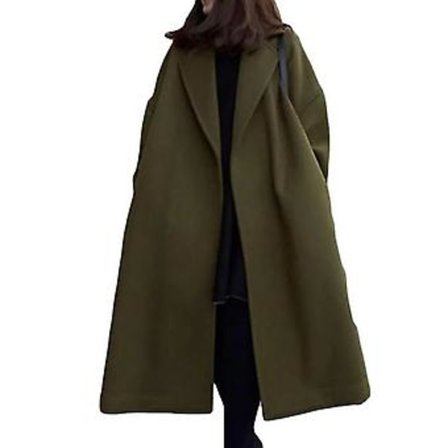 Vinter- og høstjakke for kvinner, koreansk versjon, oversized, varm jakke for daglig bruk på kontoret (XL mørkegrønn)