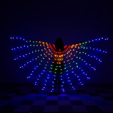 Vatsatanssi Kultainen Siipi Sateenkaarenvärinen LED-valosiipi Tanssi Fluoresoiva Perhonen Vatsatanssi Valosiipi Viitta