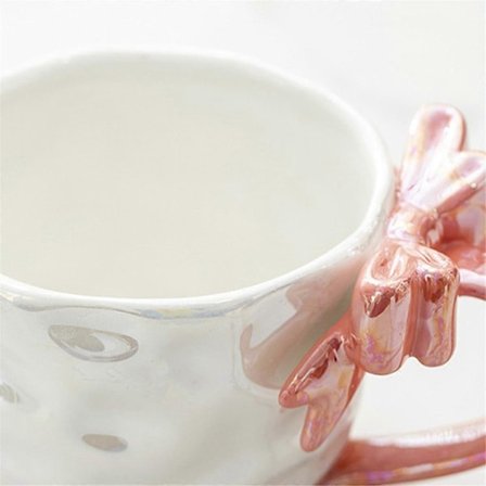 Romantisk Sløjfe Keramisk Krus Kaffe- og Mælkekopper Pink