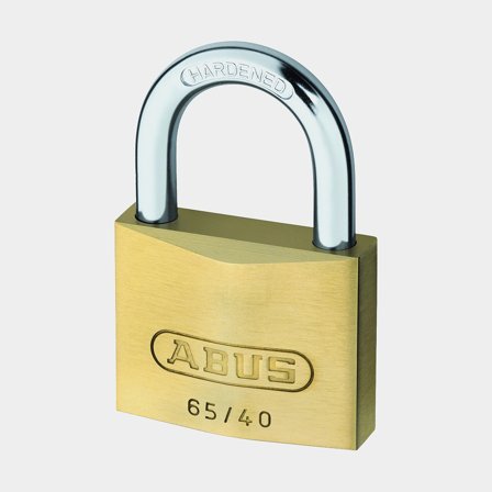 Padlock ABUS 65/40, Ø6.5 mm, keyed alike, brass, 3-pack