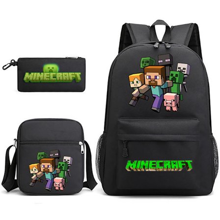 Minecraft 3-osainen reppusetti Mochila Lasten Laukut Tilavuudella - 1