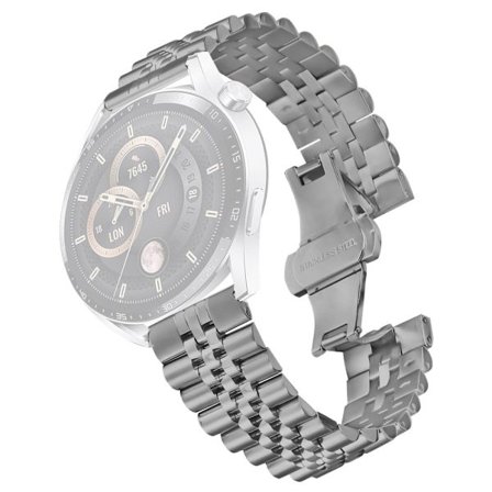 Huawei Watch GT Armband 5-Bead Stainless Steel Butterfly Clasp klockarmband - Titan