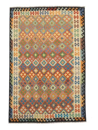 206X304 Dywan Orientalny Kilim Afgan Old Style Brunatny/Ciemny Żółty (Wełna, Afganistan)