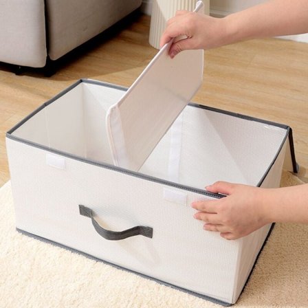 Säilytyslaatikko kannella, pestävä, taitettava säilytyslaatikko, kahva, vaatteet, kengät, vaatekaappi, makuuhuone, toimisto 33x23x20cm valkoinen 