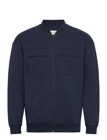 Relaxed Sweat Bomberjacket Navy Tom Tailor