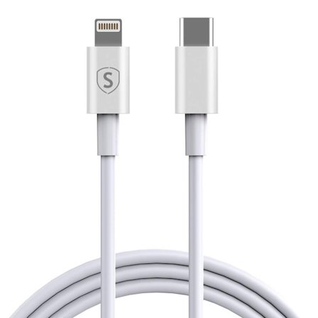 SiGN USB-C till Lightning Kabel 2.1A, 0,25m - Vit