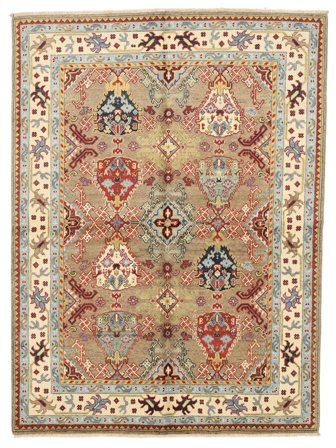 Oriental Kazak Fine Rug 148X200 Brown/Beige Wool, Afghanistan