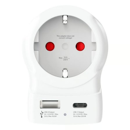 SKROSS Travel adapter EU to UK USB A C - Reseadapter med USB-C och USB-A för Storbritannien