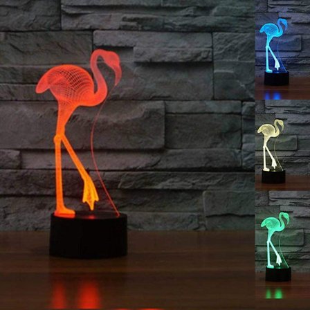 3D Flamingo Nattlampa Djurlampa Illusion Nattlampa 7 C