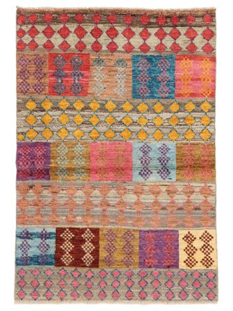 Tapis Moroccan Berber - Afghanistan 97X144 Rouge Foncé/Marron (Laine, Afghanistan)