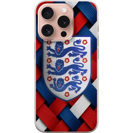 Yhteensopiva Puhelinkuori Apple Apple iPhone 16 Pro Graafinen Englanti-aihe heraldisilla leijonilla ja punaisella, valkoisella ja sinisellä punotulla