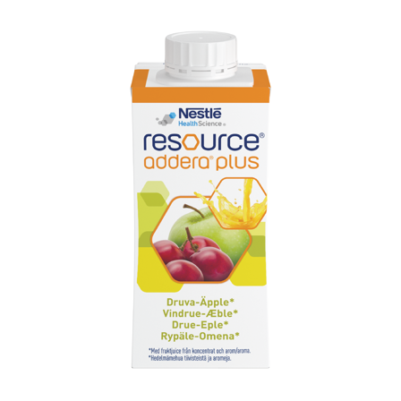 Resource Addera plus næringstilskudd, Drue og eple, 200 ml