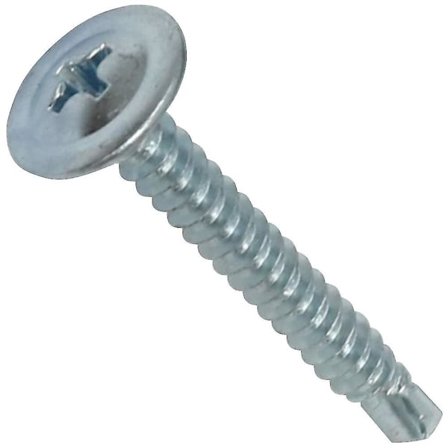 C44742 - 100 kappaleen pakkaus - Itsekierteittävät peltiruuvit - Suuri kupera kanta - 4,2x32mm - Sinkitty teräs - Phillips-ura - Tee-se-itse - 