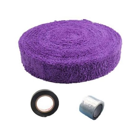 Badminton grep med forseglingstape, basefilm, mikrofiber badmintonhåndkle, håndgel, tennisracket svettebånd