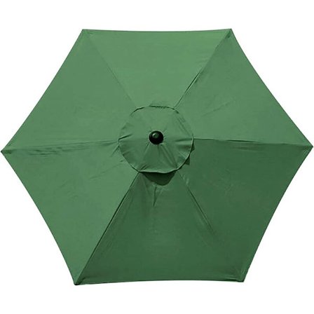 Parasol ersättningsöverdrag, 6 ribbor, 2m, vattentät, UV-beständig, ersättningsväv, mörkgrön