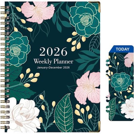 2026 Planlagt kalender - Ugentlige og månedlige planlæggere - A5 (15x21 cm) - 1 stk