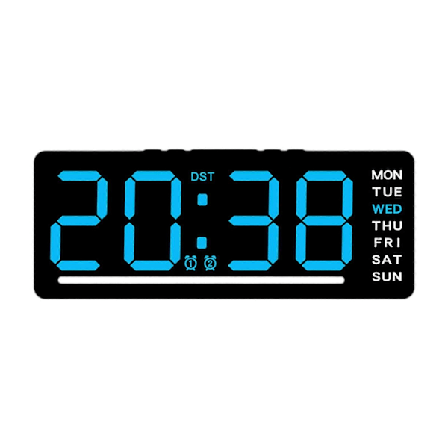 Digitalt LED Ur Letlæseligt Boligindretning med Temperatur Bordur Vægur til Bord Soveværelse Kontor Baggrund
