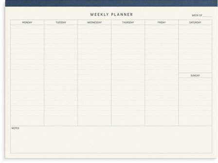 BURDE Veckoplan textil - Lyreco - Kontorsmaterial - Block och anteckningsböcker - Anteckningsblock