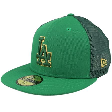 New Era - MLB Grønn fitted Caps - Los Angeles Dodgers 59FIFTY MLB St Patricks Day 23 Green Mesh Fitted @ Hatstore