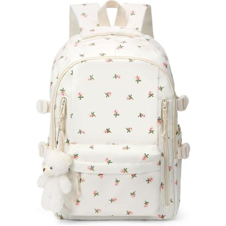 Ryggsekk for kvinner med blomstermønster – Laptopryggsekk Skolesekk for jobb og studier