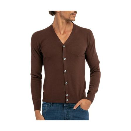 Gran Sasso, Cardigans Bruin, Heren, Maat:M
