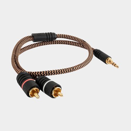 3.5 mm til RCA-kabel Proson, 0.5 meter, 1 x 3.5 mm (han) til 2 x RCA (han)