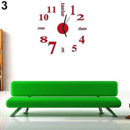 Moderni muoti koti toimisto huone sisustus tausta diy 3d kello seinätarra Jikaix Red