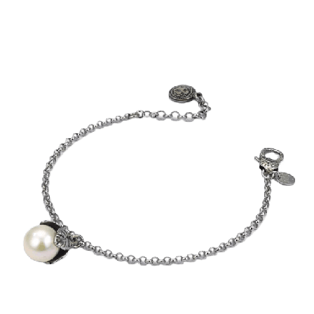 Bottega Boccadamo Bracelet Leaf Pearl Armband Dam Silver ONESIZE