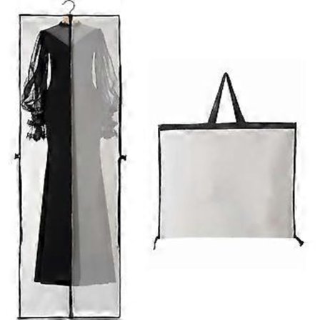 Lång klänningsöverdragsskyddspåsar, klädsäckar för klänningar, brudklänningsöverdragspåse (60x180cm)