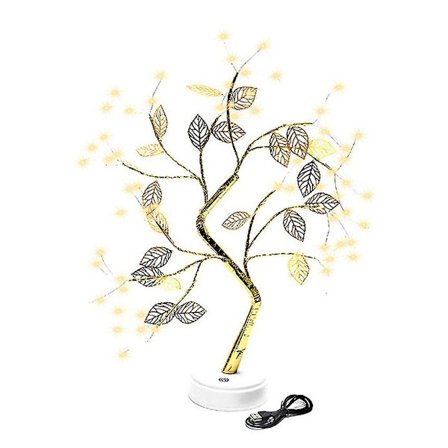 Bonsai-träd bordslampa i koppartråd med LED-trädlampa med löv bordslampa för vardagsrum heminredning heminredningsgåvor