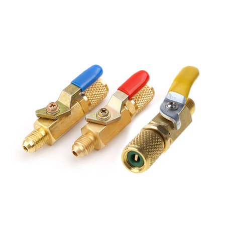1/4" A/C HVAC R134A SAE Lige kugleventil AC Opladning Aircondition Kølekompatibel til hjemmebrug