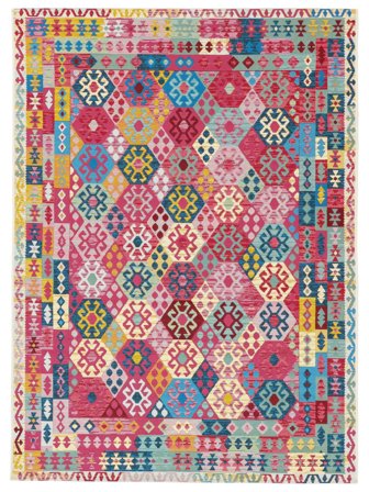 Washable Indoor/Outdoor Rug Ruva Kilim Multicolor Large Oeko-Tex