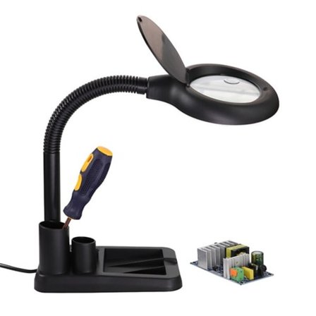 Stor Linsförstorare Lampa Belyst Skrivbordsförstoringsglas med 40 LED-lampor