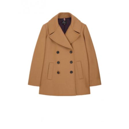 Paul Smith Double-Breasted Coats Brun, Dame Uldfrakker