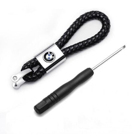 Bmw Flätad nyckelring i läder