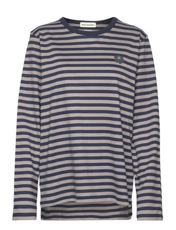 Tasaraita Men ́s Longsleeve T-shirts & Tops Long-sleeved Marineblå Marimekko*Betinget Tilbud