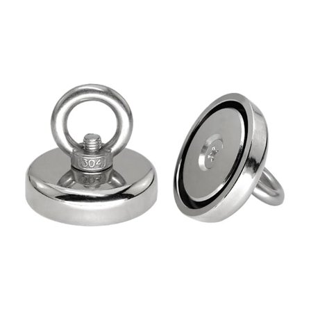 Superstarka neodymfiskemagneter Tunga sällsynta jordartsmagneter med försänkta öglebultar för magnetisk återvinning av fiske 1 styck (20 mm)