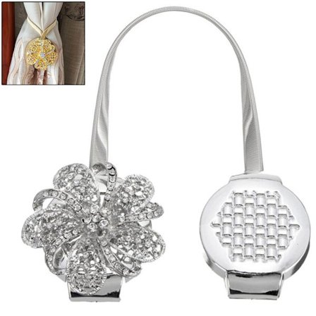 Magnetisk gardin knytryggar Punch Free gardiner Tieback Spænde Clip Vindue dekoration