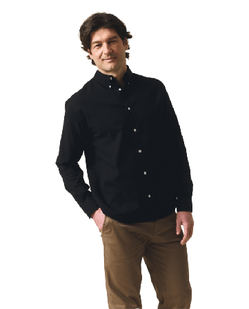 Lexington Loose Supima Oxford B.d Shirt Oxfordskjortor Herr Svart S